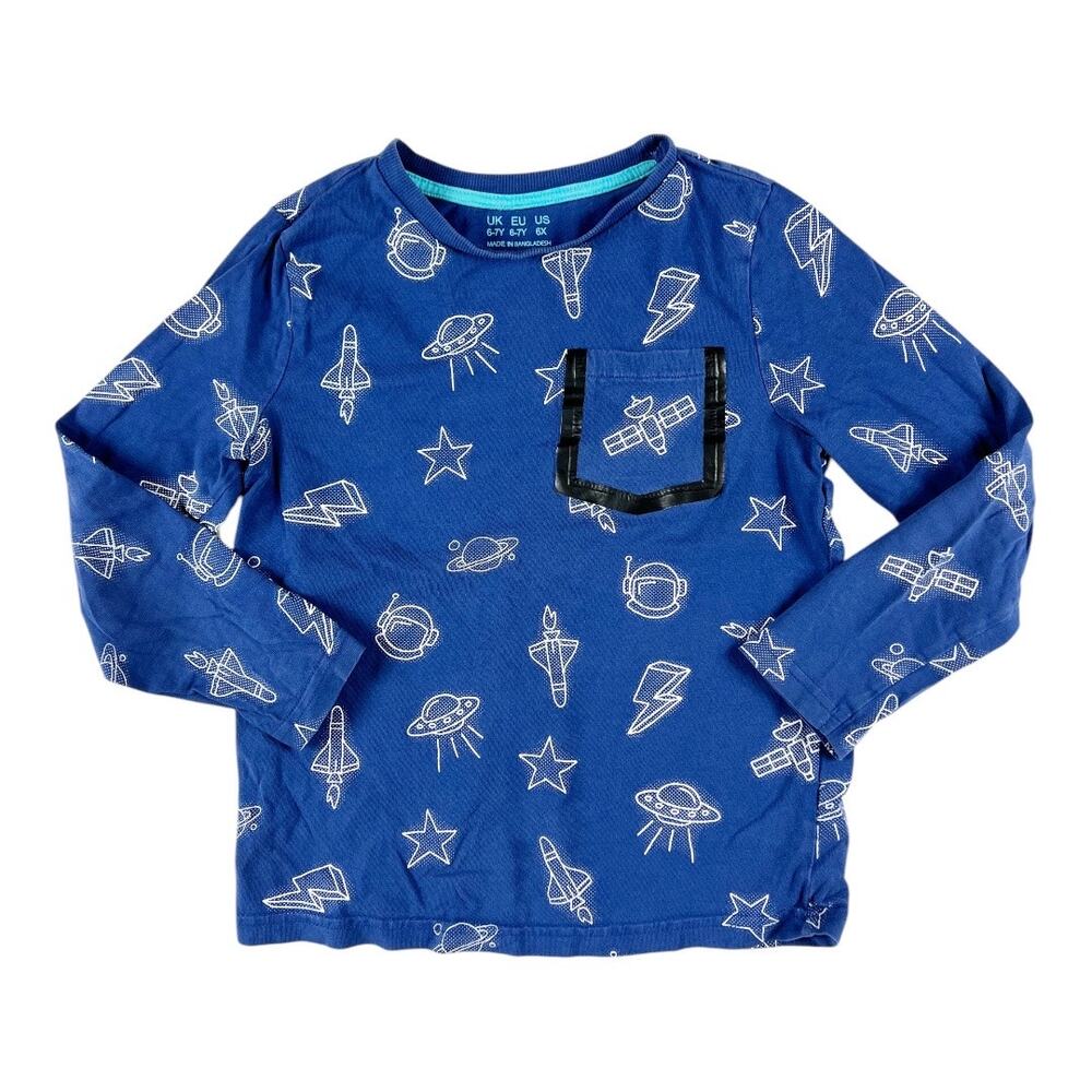F&F Space Glow Long Sleeve Pocket Tee 6-7 years